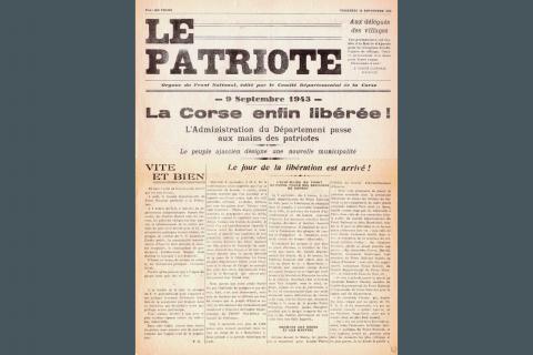 La Une du Patriote, journal du Front National (résistants communistes)