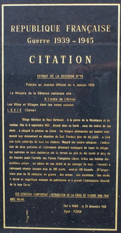 La Bataille De Levie Itineraires Liberation De La Corse 1943